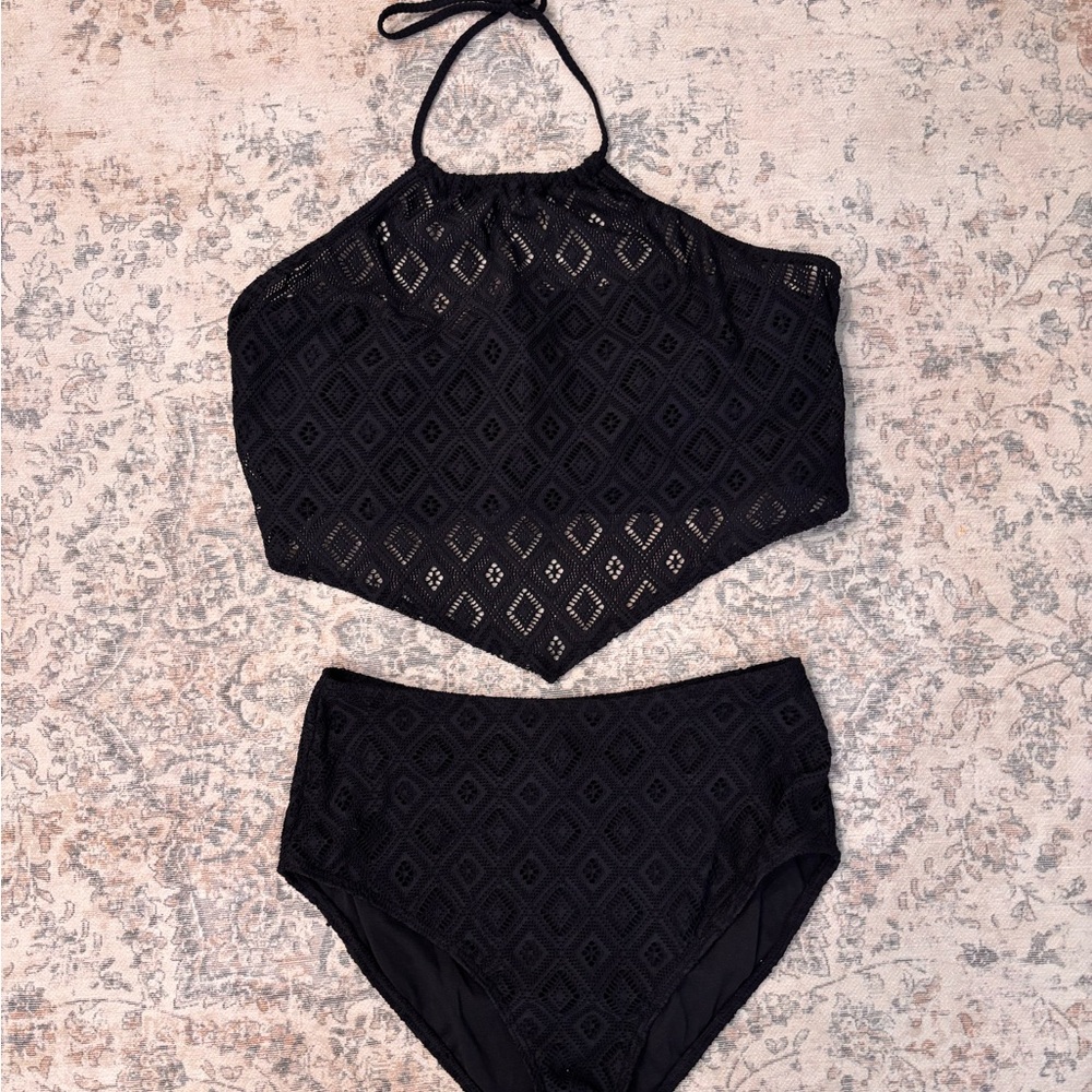 Black Halter Bikini Bottom Size 8 - Picture 4 of 5